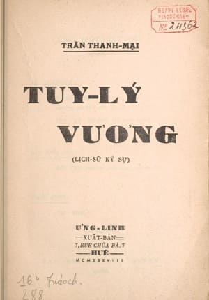 Tuy Lý Vương (NXB Ưng Linh, 1938) - Trần Thanh Mại, 188 trang | Atabook.com